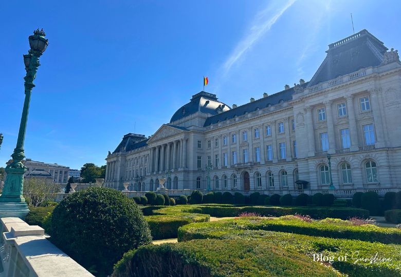 Exterior of the Royal Palace of Brussels seen from Place des Palais square