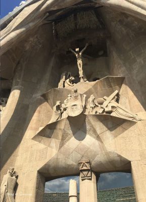 Crucifixion sculptures on the Passion Facade of the Sagrada Família